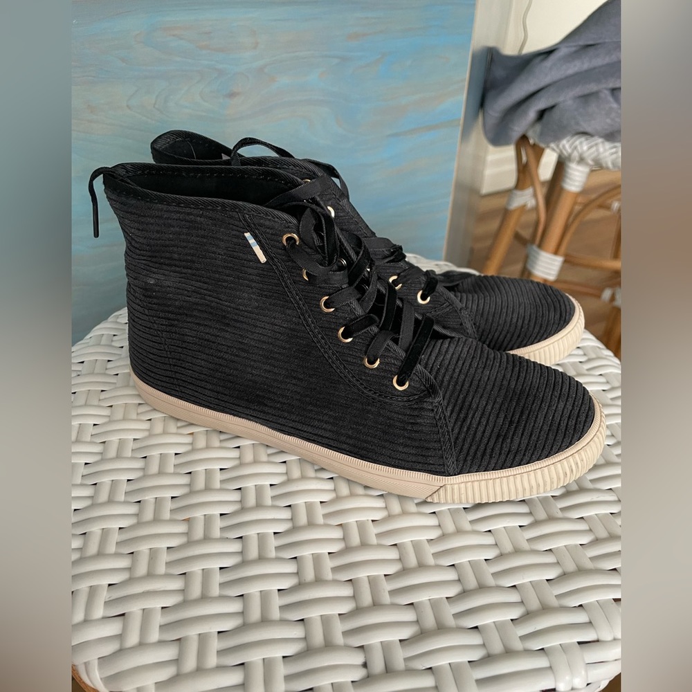 Toms Black Corduroy High-Top Sneakers